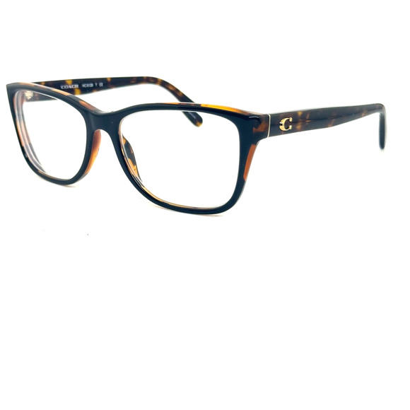 Coach Hc 6129 5446 Black/Tortoise Rectangle Eyeglasses Frames 54-16-140 H14223 - Picture 1 of 8